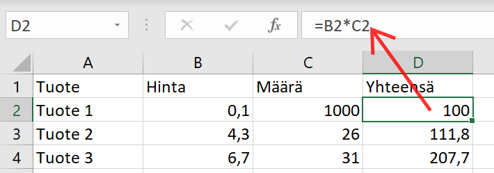 Solun sisältö näkyy ylhäällä kaavarivillä