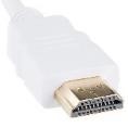 HDMI-kaapelissa on urosliitin, joka on noin 3 millimetriä paksu ja puolitoista senttimetriä leveä ja hieman kapleampi alalaidasta
