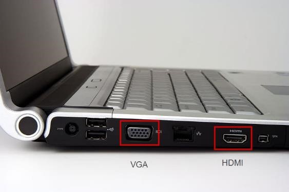 Tietokoneessa olevat VGA- ja HDMI-liittimset ovat naarasliittimiä, jotka vastaavat muodoltaan kaapelista löytyvää urosliitintä
